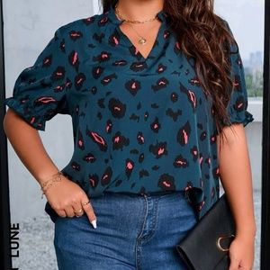Shein leopard plus size blouse
